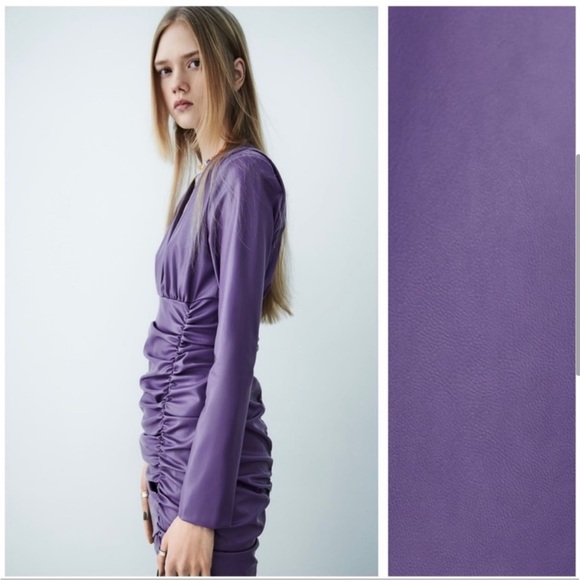 Zara vegan leather mini dress NEW - Picture 5 of 11